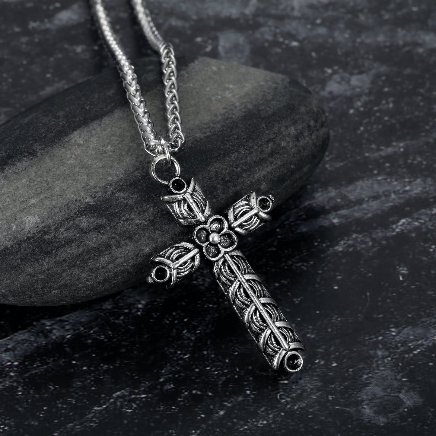Nordic Pride Handcrafted Stainless Steel Athelstan's Cross Pendant & Chain