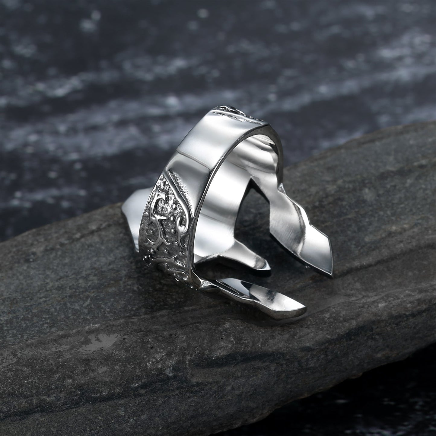 Nordic Pride Handcrafted Stainless Steel Soldier Helmet Ring