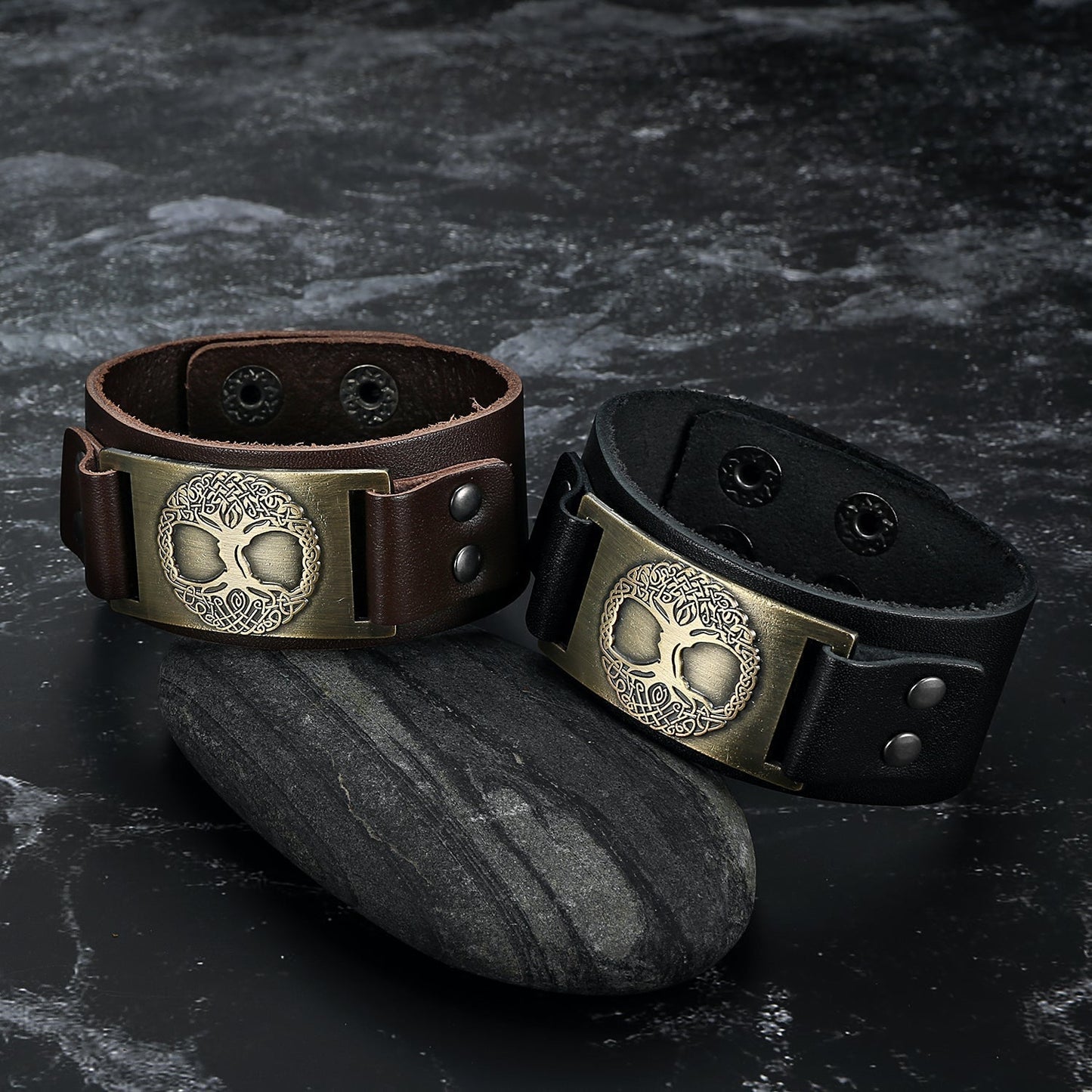 Nordic Pride Leather Nordic Celtic Tree of Life Arm Cuff