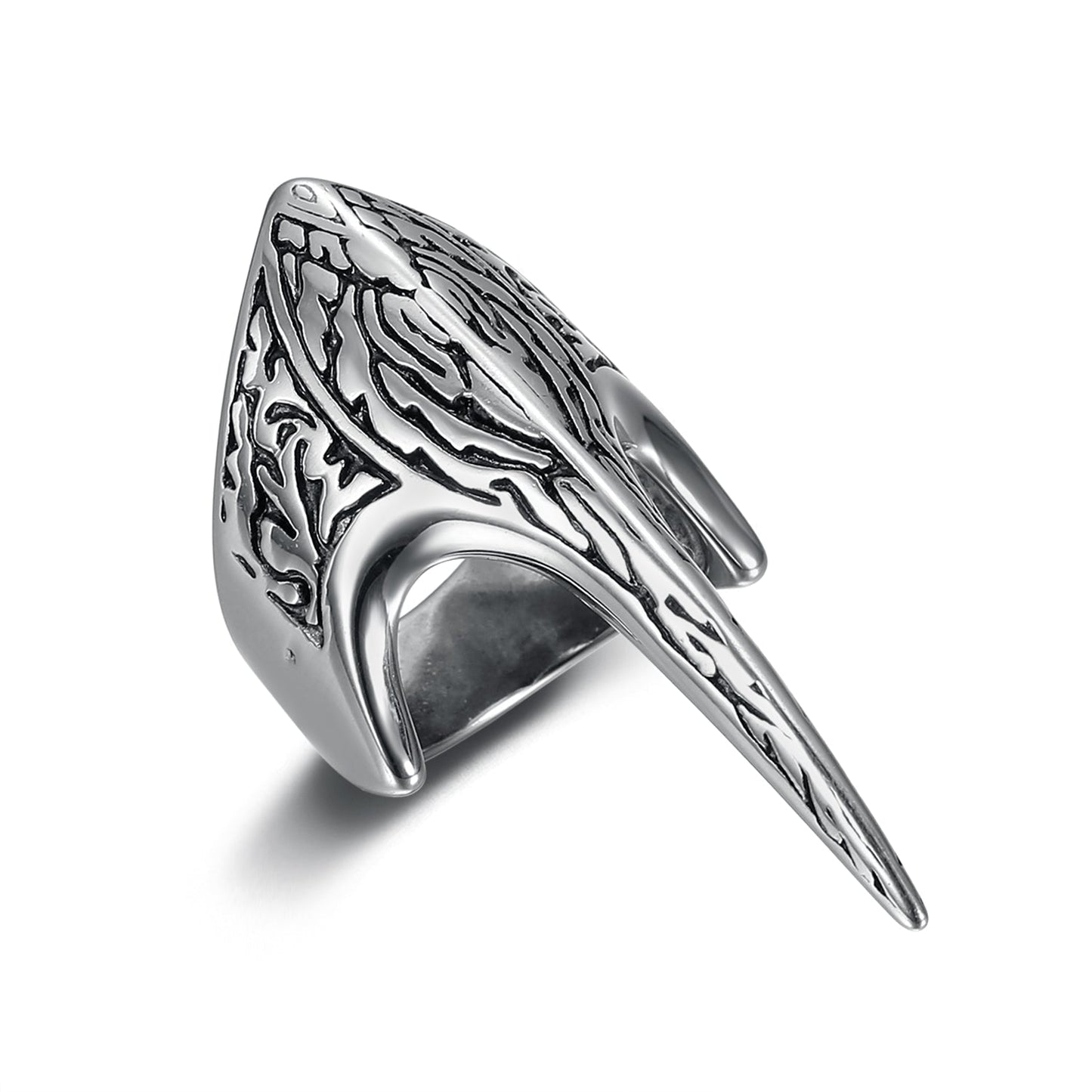 Nordic Pride Handcrafted Stainless Steel Stylized Raven Skull Ring