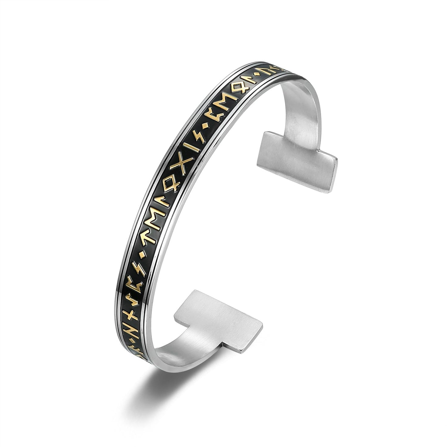 Nordic Pride Handcrafted Stainless Steel Elder Futhark Rune Bracelet
