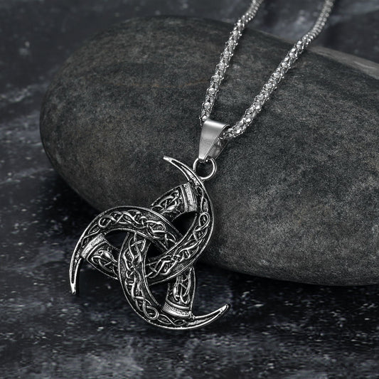 Nordic Pride Handcrafted Stainless Steel Odin's Horn Pendant