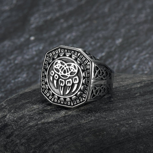 Nordic Pride Handcrafted Stainless Steel Veles Signet Ring