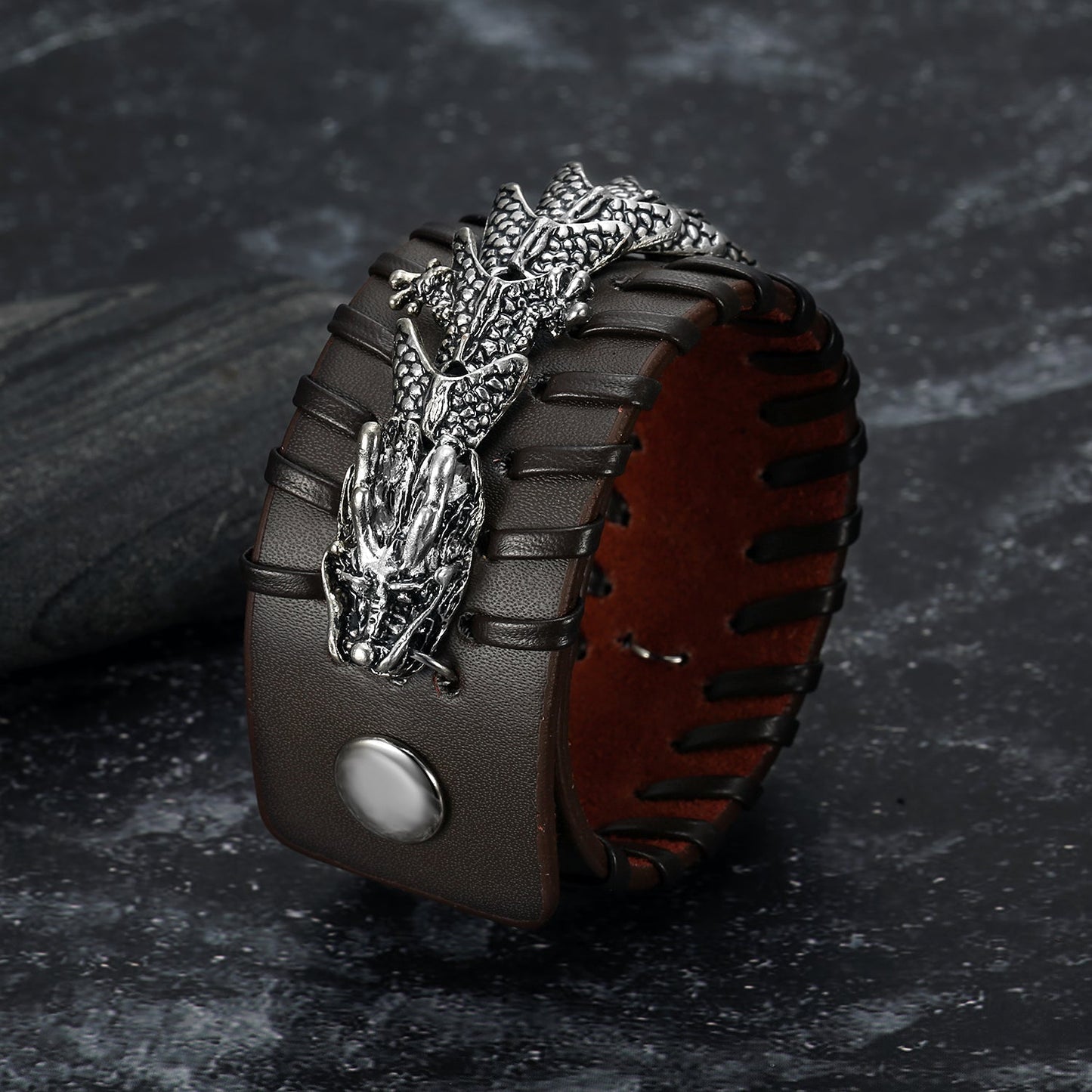 Nordic Pride Leather Basilisk Cuff