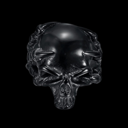 THINKING SKULL BLACK RING