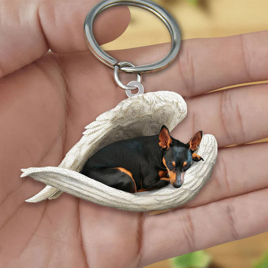 Sleeping Angel Acrylic Keychain Miniature Pinscher